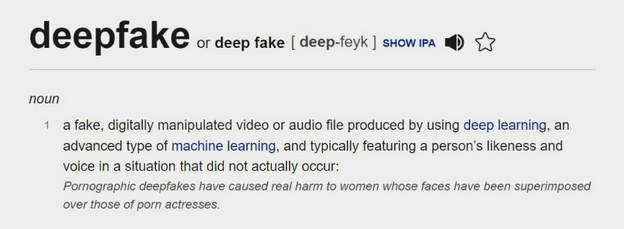 A textual definition of deepfake